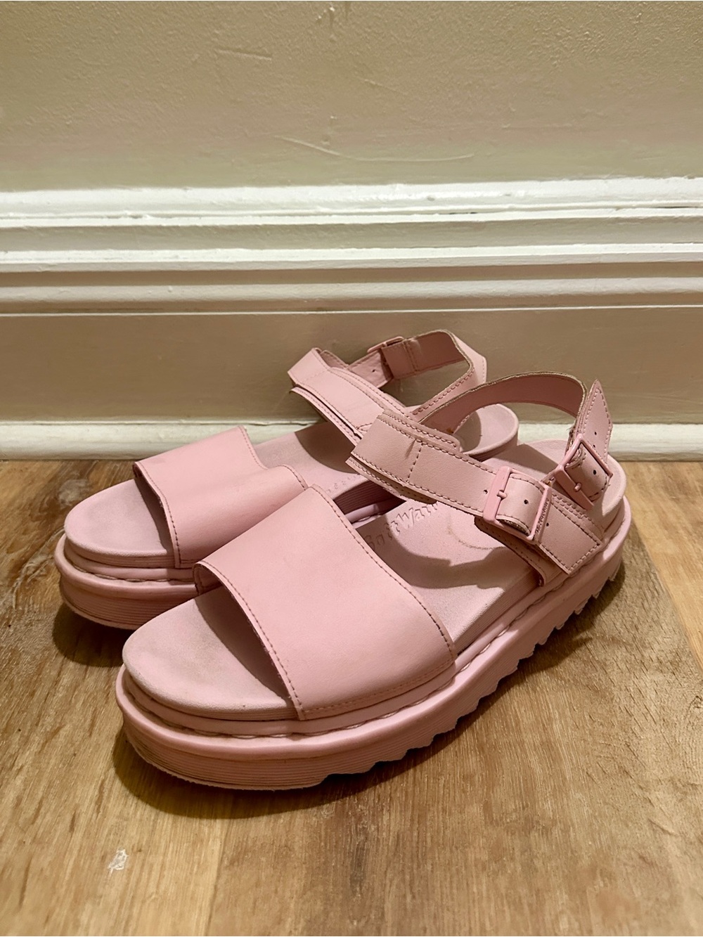 Dr. Martens Platform Sandals in Light Pink Size 11